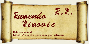 Rumenko Mimović vizit kartica